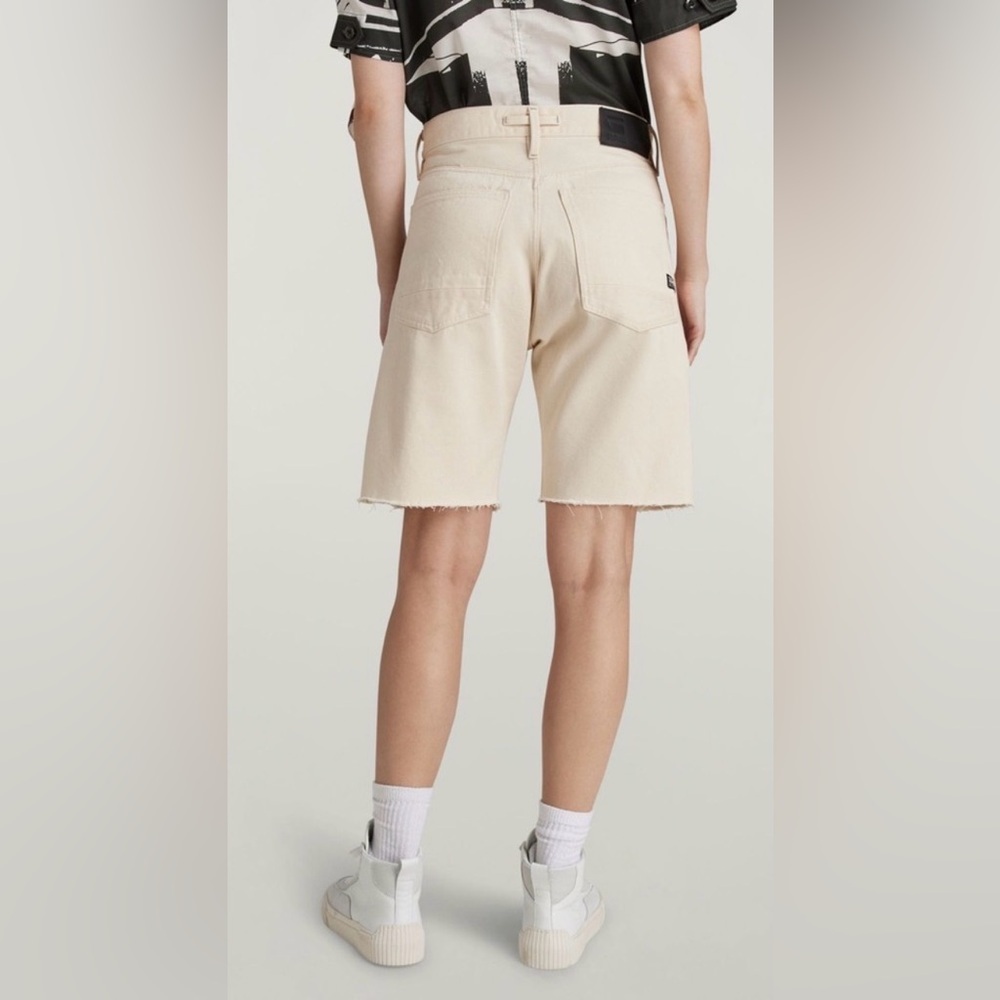 NWT G-Star Raw Women’s Type 89 Bermuda Raw Hem Shorts Ecru Off White - Size 27 - Picture 2 of 14